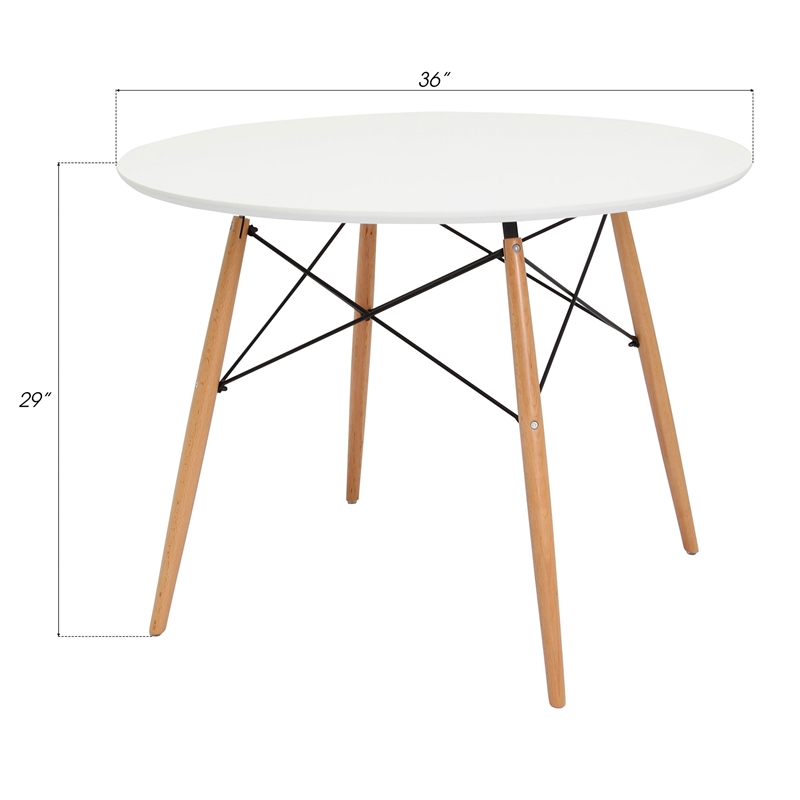 Pemberley Row Plastic White Dining Table Round 29