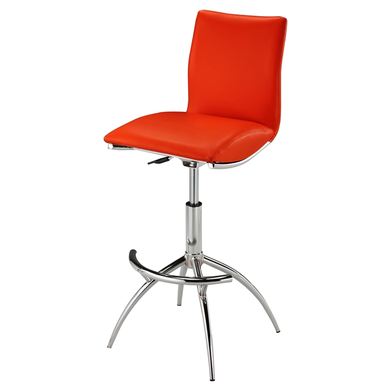 Pemberly Row Adjustable Bar Stool in Red (Set of 2)