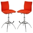 Pemberly Row Adjustable Bar Stool in Red (Set of 2)