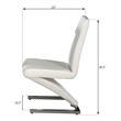 Pemberley Row Faux Leather White Dining Chair Z-Shaped 38.5