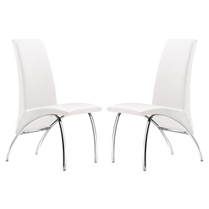 Pemberley Row Faux Leather White Dining Chair Contemporary 36&quotH Unassembled
