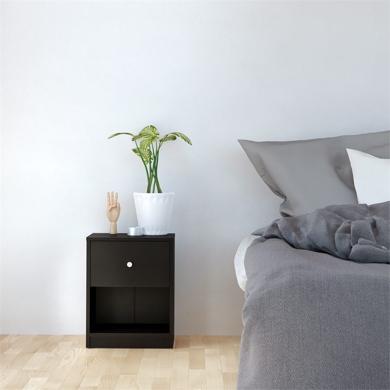 Pemberly Row 1 Drawer Nightstand in Black
