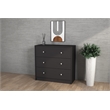 Pemberly Row Traditional 3-Drawer Engineered Wood Chest in Black