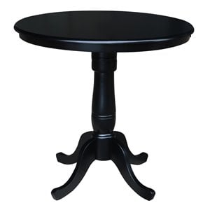 Pemberly Row 36&quot Round Counter Height High Dining Table in Black