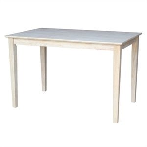 Pemberly Row Unfinished 30&quot Solid Dining Table with Shaker Legs