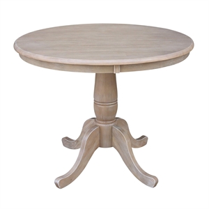 Pemberley Row Solid Wood Natural Dining Table Round 36&quot Unassembled
