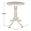 Pemberley Row Solid Wood White Counter Table Round 30