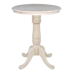 Pemberley Row Solid Wood White Counter Table Round 30&quot Unassembled