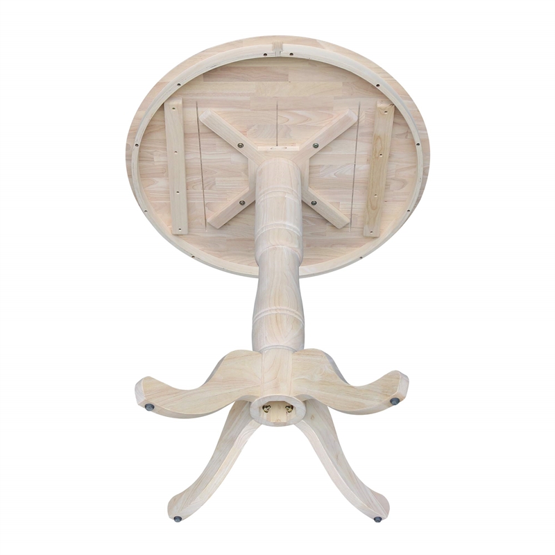 Pemberley Row Solid Wood White Bar Table Round 36