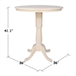 Pemberley Row Solid Wood White Bar Table Round 36