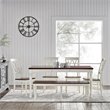 Pemberly Row 6-Piece Wood Butterfly Leaf Dining Set in Rubbed White/Rich Cherry