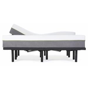 Pemberly Row 76&quot King Split Mattress and Model P Bed Base in White