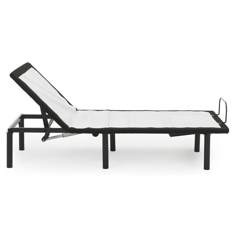 Pemberly Row Transitional Metal Model H Adjustable Twin Long Bed Base in Black