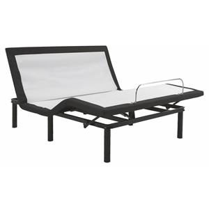 Pemberly Row Metal Model P Adjustable Full Bed Base in Black