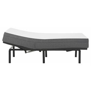 Pemberly Row 8&quot Modern Fabric/Metal Firm Twin Mattress & Model 2 Bed in White