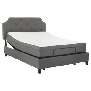 Pemberly Row 8&quot Full Foam Mattress and H Adjustable Bed Base in White