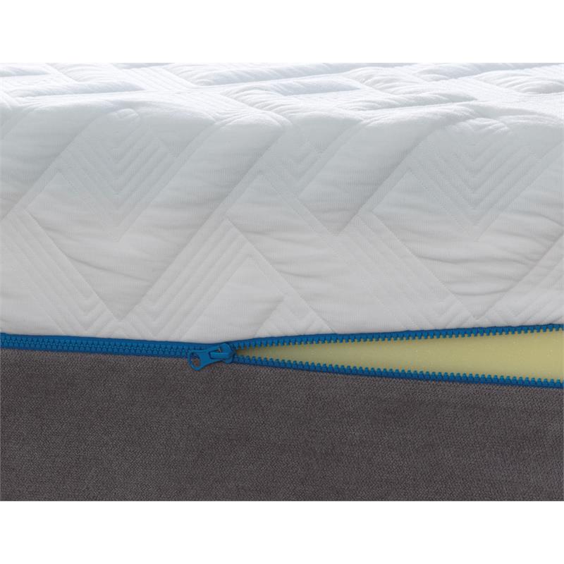 Pemberly Row Plush Cal King Split Mattress and P Bed Base in White