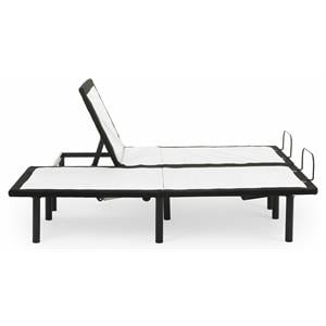 Pemberly Row Flippable King Split Mattress and H Bed Base in White