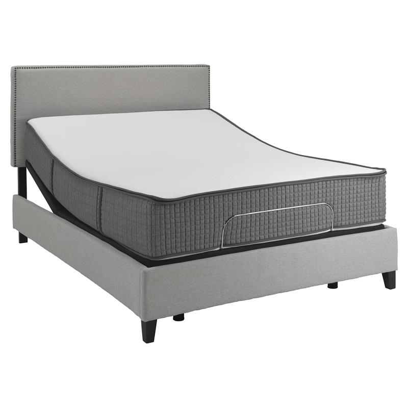 Pemberly Row Flippable Twin Long Mattress and P Bed Base in White