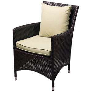 Pemberly Row  Patio Dining Chair in Espresso and White (Set of 2)