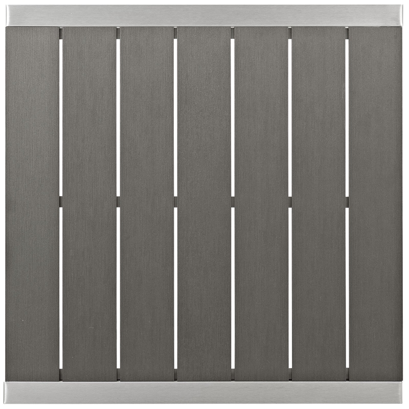 Pemberly Row Modern Aluminum Outdoor Bar Table in Silver/Gray