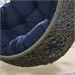 Pemberly Row Modern Metal/Rattan Outdoor Hanging Chair in Gray/Navy