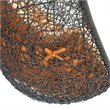 Pemberly Row Modern Metal/Rattan Outdoor Hanging Chair in Gray/Orange