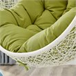 Pemberly Row Modern Metal Outdoor Swing Chair with Stand in White/Peridot
