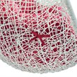 Pemberly Row Modern Metal Outdoor Swing Chair with Stand in White/Red