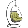 Pemberly Row Modern Metal Outdoor Swing Chair in Gray/Peridot