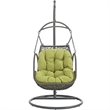 Pemberly Row Modern Metal Outdoor Swing Chair in Gray/Peridot