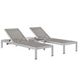 Pemberly Row 3-Piece Modern Aluminum Outdoor Set in Gray/Silver