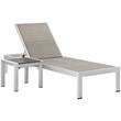 Pemberly Row 2-Piece Modern Aluminum Outdoor Set in Silver/Gray