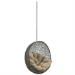 Pemberly Row Modern Metal Outdoor Swing Chair without Stand in Gray/Mocha
