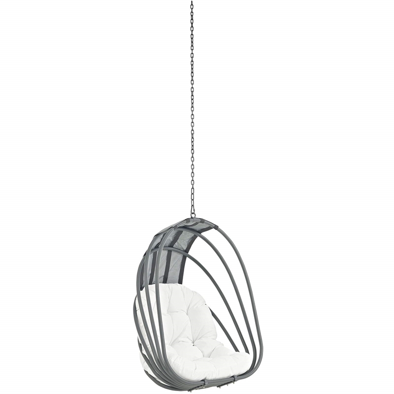 Pemberly Row  Outdoor Patio Swing Chair Without Stand in White