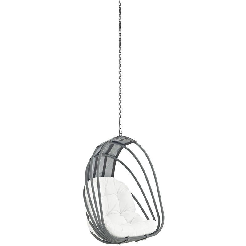 Pemberly Row  Outdoor Patio Swing Chair Without Stand in White