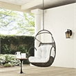 Pemberly Row Modern Metal Outdoor Swing Chair without Stand in White