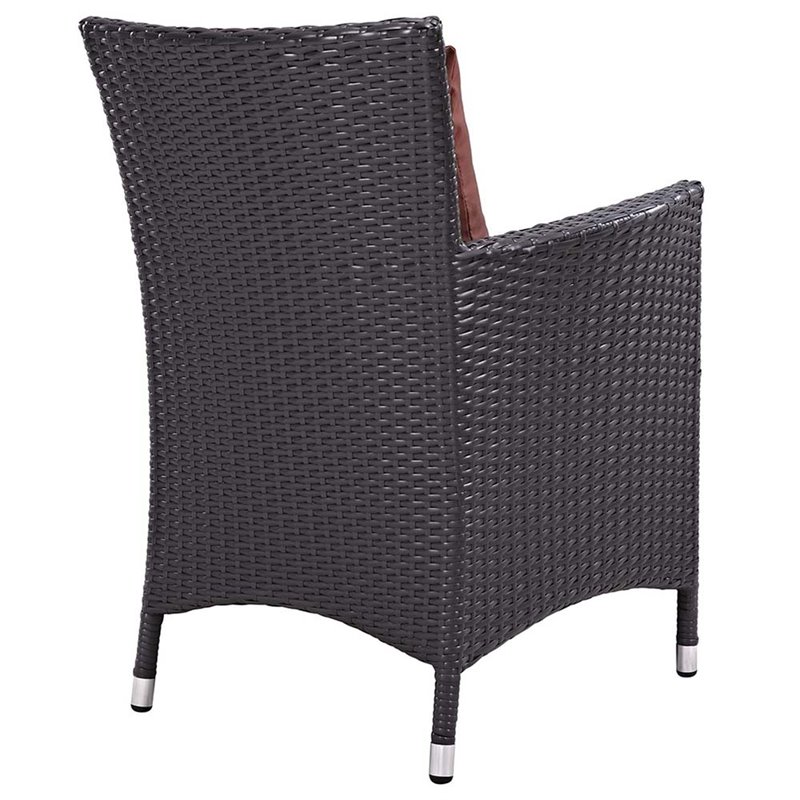 Pemberly Row  Patio Dining Arm Chair in Espresso and Currant