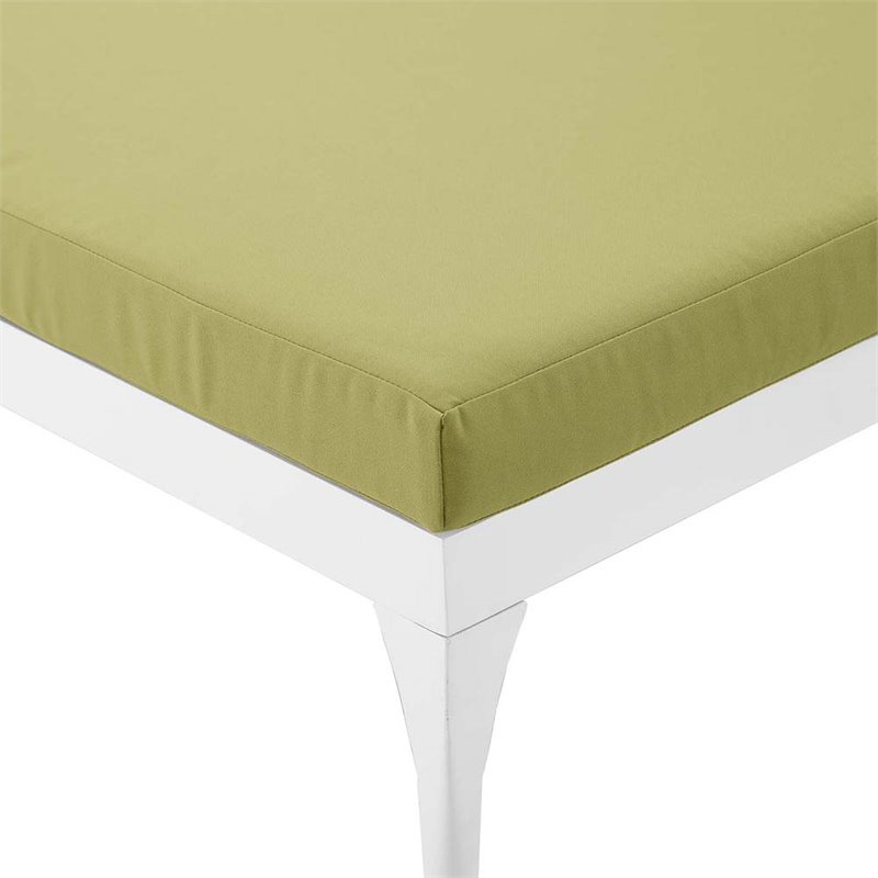 Pemberly Row  Patio Chaise Lounge in White and Peridot