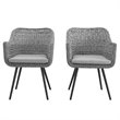 Pemberly Row Endeavor Wicker  Patio Dining Armchair in Gray (Set of 2)