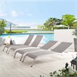 Pemberly Row  Mesh Patio Chaise Lounge in Gray (Set of 4)