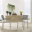 Pemberly Row  Aluminum Patio Dining Armchair in Silver and Gray (Set of 2)