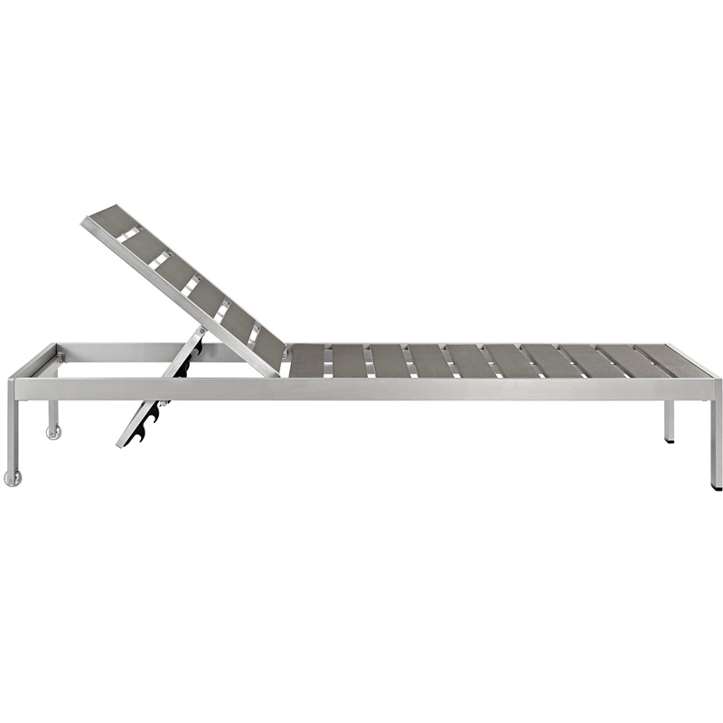 Pemberly Row 3-Piece Modern Aluminum Outdoor Set in Silver/Gray