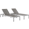 Pemberly Row 3-Piece Modern Aluminum Outdoor Set in Silver/Gray