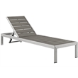 Pemberly Row Aluminum Patio Chaise Lounge Chair in Silver/Gray (Set of 6)