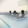 Pemberly Row Aluminum Patio Chaise Lounge Chair in Silver/Gray (Set of 6)