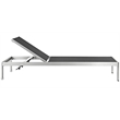 Pemberly Row 2 Piece Modern Aluminum Outdoor Set in Silver/Black