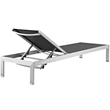 Pemberly Row 2 Piece Modern Aluminum Outdoor Set in Silver/Black