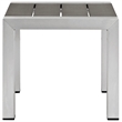 Pemberly Row 2 Piece Modern Aluminum Outdoor Set in Silver/Black