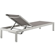 Pemberly Row 2 Piece Modern Aluminum Outdoor Set in Silver/Gray